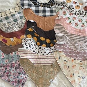 24 Floral and Patterned Copper Pearl Bandana Bib Set